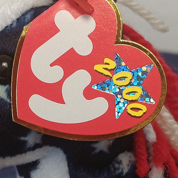 Ty Beanie Babies 2000 USA Bear And Lefty Donkey Plush Fourth of July - Picture 13 of 14